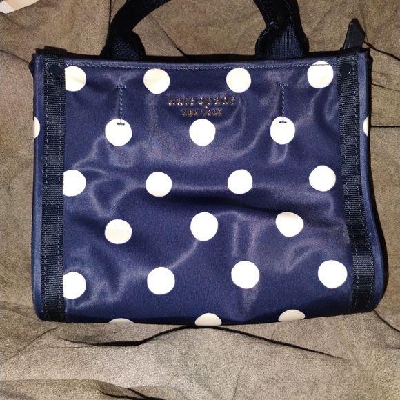 Kate Spade Blue and White Polka Dot Tote - Picture 1 of 4
